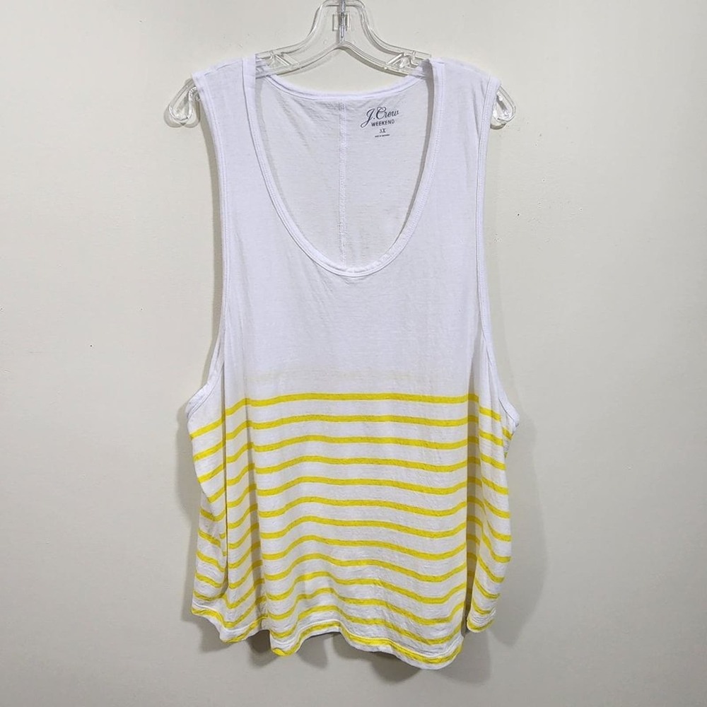 J. Crew NWOT weekend yellow 1/2 striped tank top woman's‎ size 3X